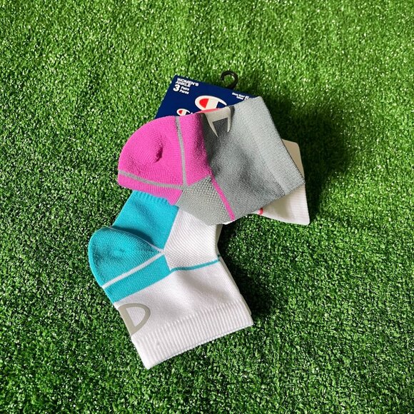 Champion Double Dry Colorblock Running Sports Ankle 3-Pairs Socks Size 5-9 NEW - Picture 6 of 11